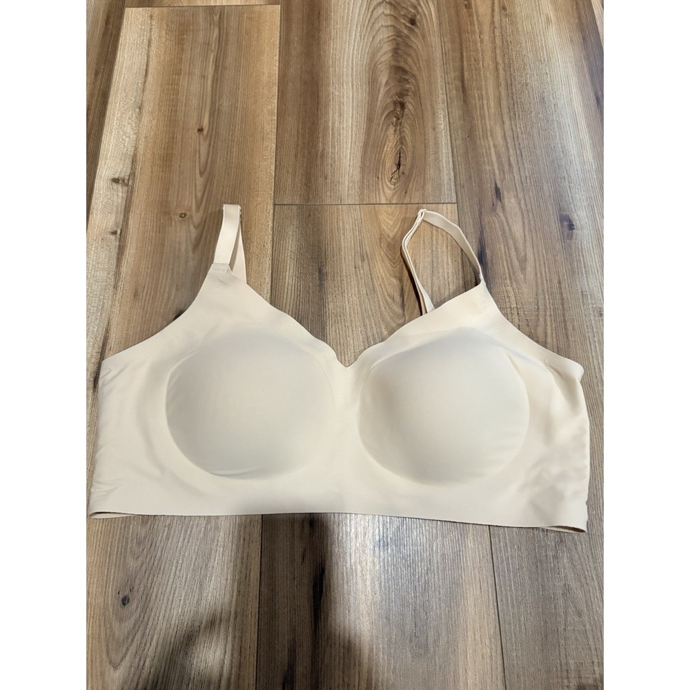 Shapermint Essentials Beige Bra XL Padded Wireless Soft Silky